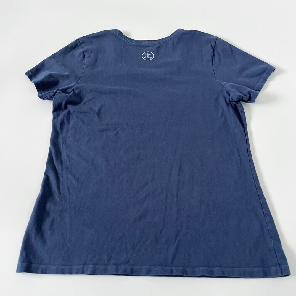 Life Is Good Peace Love & Hoppiness Beer Crusher Tee Shirt Top Blue L Large - Picture 9 of 10